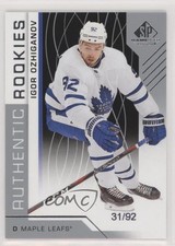 2018-19 Upper Deck SP Game Used Authentic Rookies 31/92 Igor Ozhiganov #166 z3b