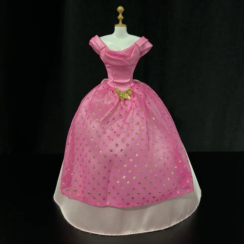 Vintage *Barbie* Clothes: Pink Off-the-Shoulders Gown, 90's Evening Dress, Read