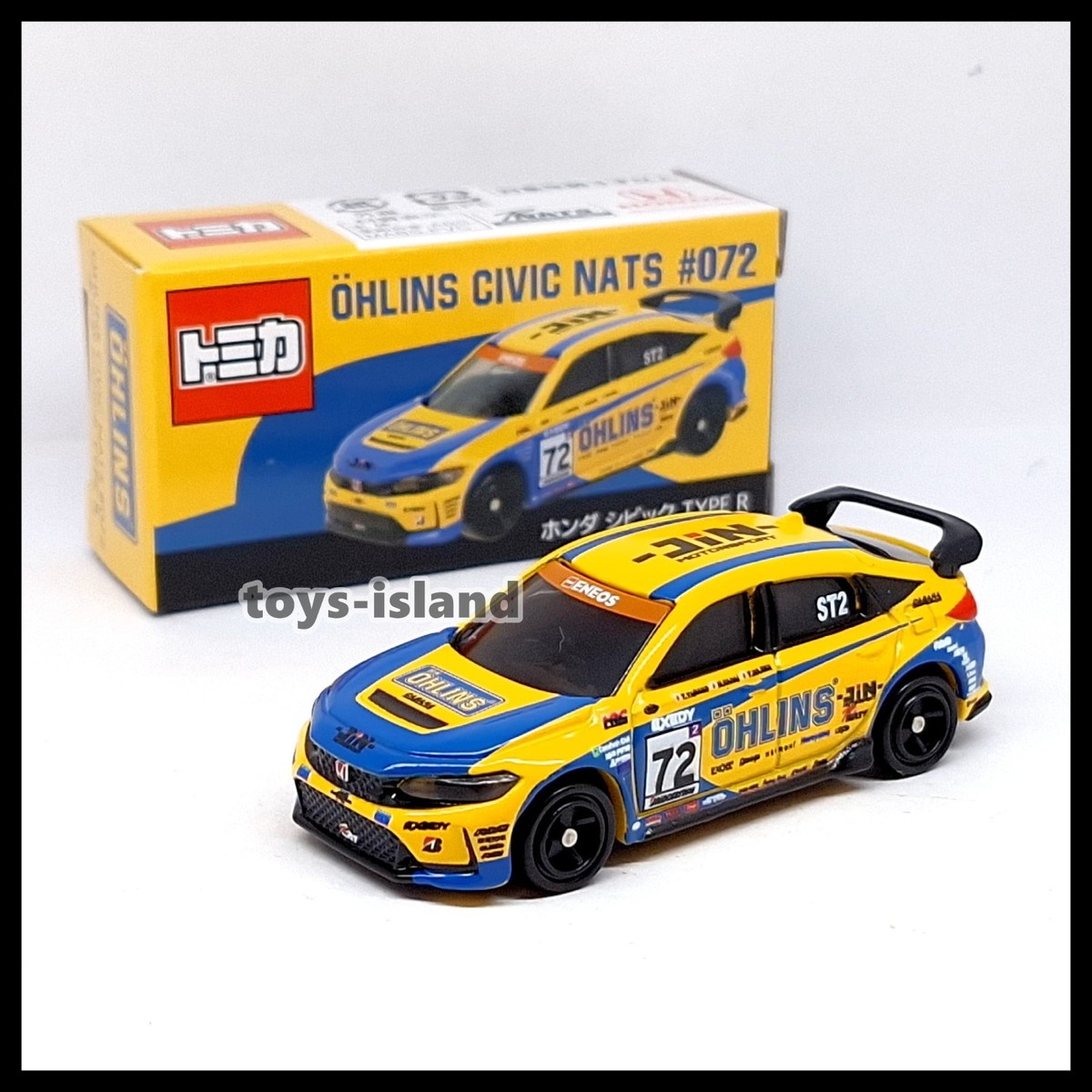 TOMICA OHLINS CIVIC NATS #072 TYPE R 1/64 TOMY DIECAST CAR HONDA