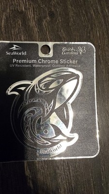 Seaworld Orlando orca premium chrome sticker/decal