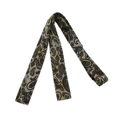 Vintage Robert Talbott Bow Tie Slim Batwing Cotton Paisley Gray Adjustable 60s