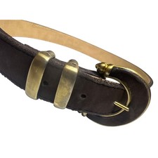 Vintage Brown Leather Belt Gold Hardware Small Equestrian Heritage Classic 90s