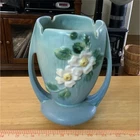 Roseville Art Pottery Blue Floral Vase 983-7 Ceramic 7 Inch USA Vintage