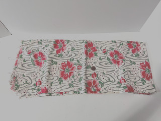 VINTAGE FEED FLOUR SACK FABRIC 36"x 43" RED FLOWERS