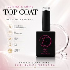 Top Coat UV LED 15ml EL Nail Systems ELNS UK Made HEMA TPO free Ultimate shine