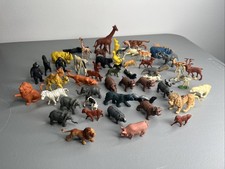 Large Vintage Plastic Animal Lot Larami Corp Mostly