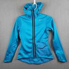 Nike Therma Fit Blue Athletic Hoodie Jacket Full Zip Women's Size Medium