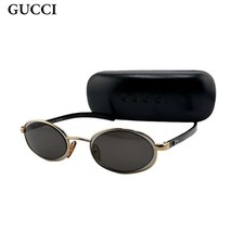 Gucci GG1614S Gold Frame Brown Lens Oval Sunglasses Unisex 5.7in 14.5cm Wide M