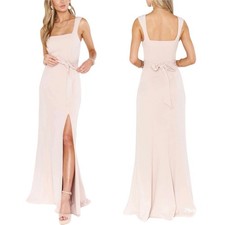 show me your mumu paris gown maxi dress dusty blush stretch women medium