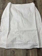 Boden Women's Floral Pattern Pencil Skirt Size White Cotton Blend NWT 6R