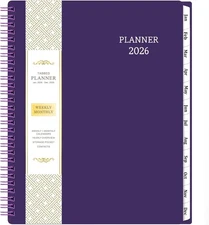 Stylish 2026 Planner: 8" x 10" Weekly & Monthly Planning with Waterproof Cover