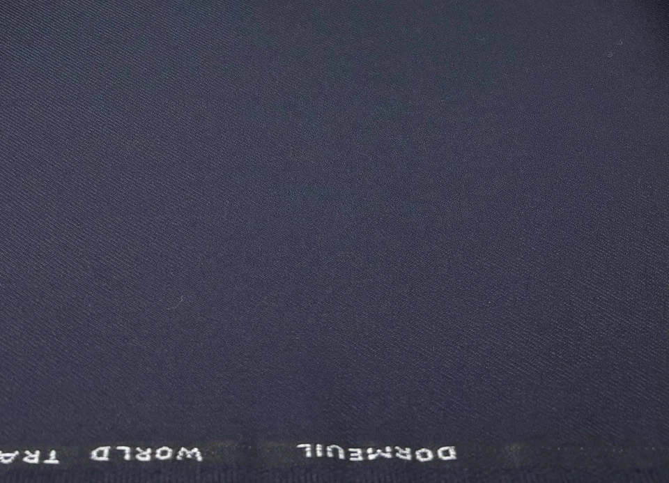 Navy Twill Wool Cashmere Mohair Fabric Suiting Fabric By Dormeuil, 3.50m x 1.50m - Image 3 of 4