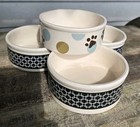 NEW Set of 4 Pet Trends 5" Ceramic Dog / Cat 2 Cup Pet Food Bowls