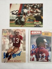 3 Autographed San Fransisco 49ers Football Cards. 3 Great Signed Vintage Cards