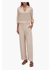 Vince Ivory Satin Wide-Leg Pant