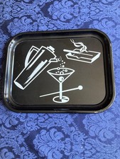 12 MCM Cocktail Shaker Martini Cigarette Serving Tray Barware Mid-Century Modern