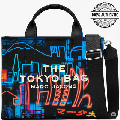 MARC JACOBS The New York City Canvas Tote Bag Medium Capsule Collection Black