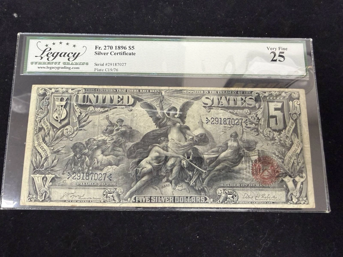 Large Silver Certificates 1896 $5 for sale | eBay