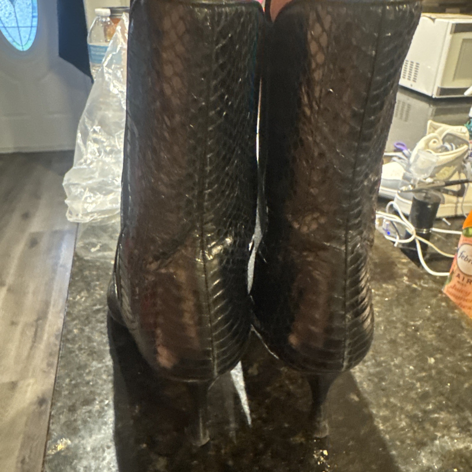 Authentic MANOLO BLAHNIK Black Python Leather Ank… - image 10