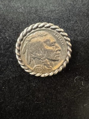 Aaron Martinez Santa Fe Sterling Silver 1937 Buffalo Nickel Ring Size 10 Signed
