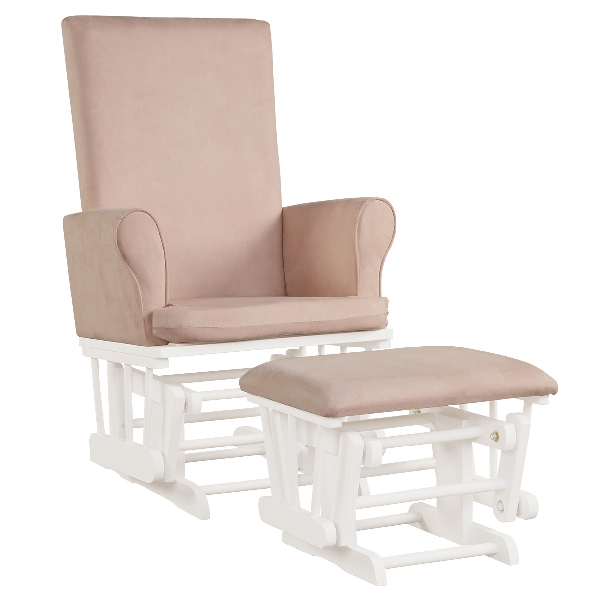 Glider & Ottoman Set W/cushion Pink