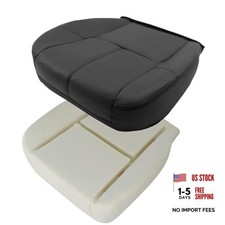 Driver Side Bottom Replacement Leather Seat Cover Black 19 and Bottom Foam