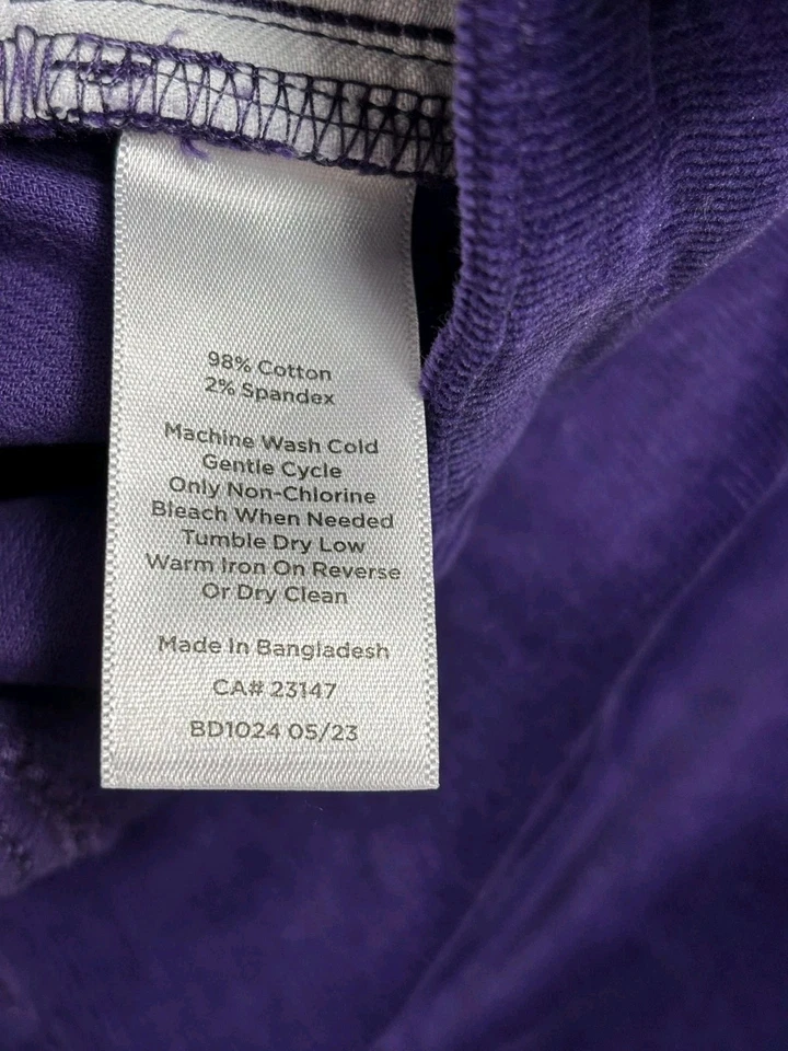 Pantalones Talbots Pana Pierna Recta Mujer Talla 10 Púrpura Tiro Alto Elastizados  Foto 4 de 4