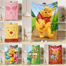 Cute Honey Bear Cartoon Flannel Blanket   Soft Cozy Throw