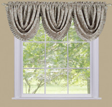 Achim Home Furnishings Sutton Waterfall Valance Tan Pleated Waterfall Valance