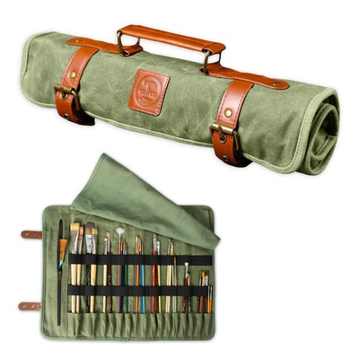 #ad #ad Earth amp; Fiber Co. Waxed canvas paint brush holder Art bag for painting dra... $47.38