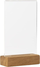 Espositore Da Tavolo A6 in Acrilico Trasparente Di Alta Qualità, Base in Legno D