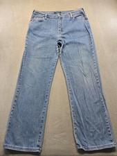 Lee Straight Leg Jeans Women's Size 16 Medium Light Wash Blue Denim Stretch 30