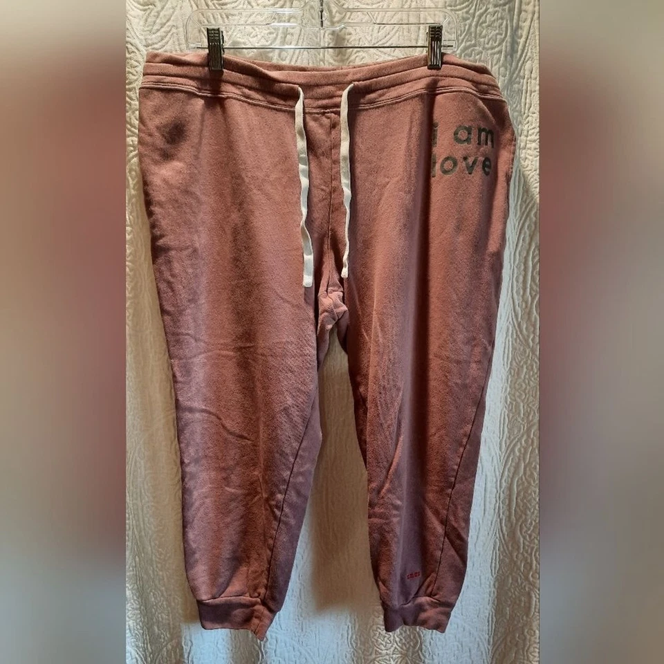 Pantalones deportivos Peace Love World para mujer LP rosa jogger ropa de estar cómoda elásticos Foto 2 de 4