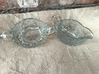 Antique American Brilliant Cut Glass Double Handled Creamer and Sugar Great — photo 2