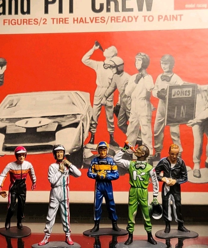 Vintage 1960’s 1/25 Scale Slot Car Track Figures PAINTED X5