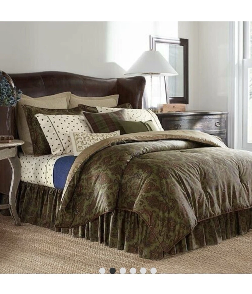 Vintage Ralph Lauren Chaps Beekman Place Comforter Bedskirt & Shams Set Queen - Image 2 of 4