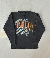 Vintage 80s Harley Davidson 3D Emblem Eagle Thermal NC LS T-Shirt Medium RARE 85