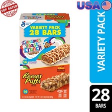 Reese's Puffs Cinnamon Toast Crunch Cereal Snack Bars Variety Pack 28ct New