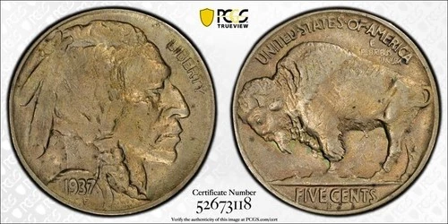 1937-D 3 Legs Buffalo Nickel 5C PCGS AU53 #3118