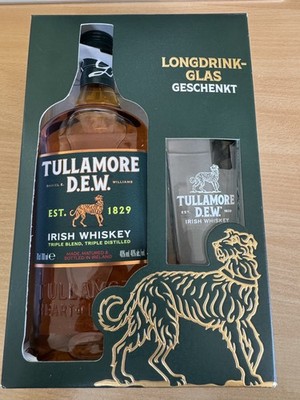 Tullamore DEW Triple Distilled - Irish Whiskey - Longdrink-Glas Geschenkset