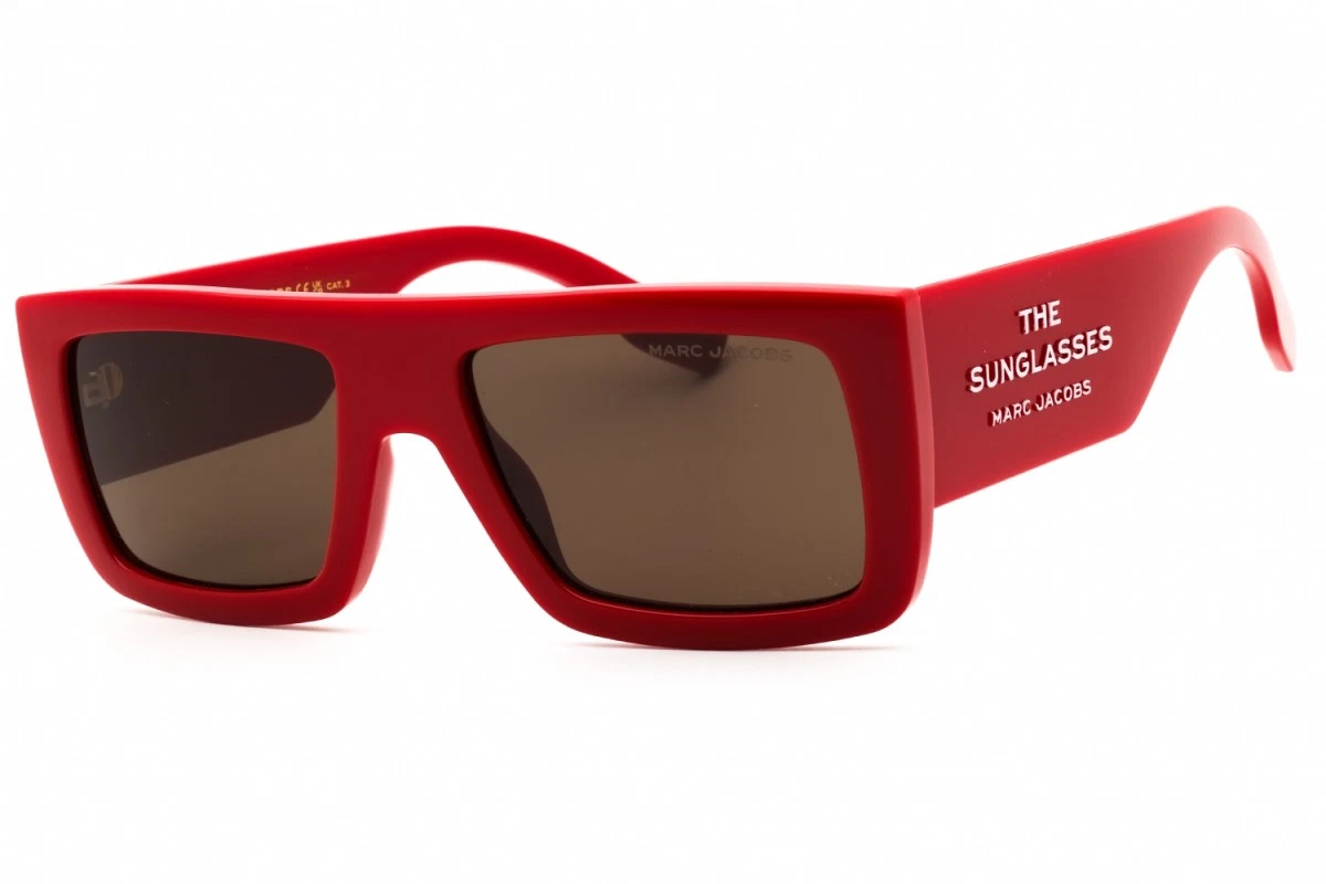 New: Marc- By Marc Jacobs Womens Maroon Dark Red Oversized Sunglasses with Case 716736128399_f.jpg main image 2
