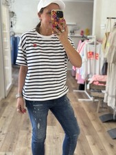FREE/QUENT T-Shirt Streifen Heart Dunkelblau ...