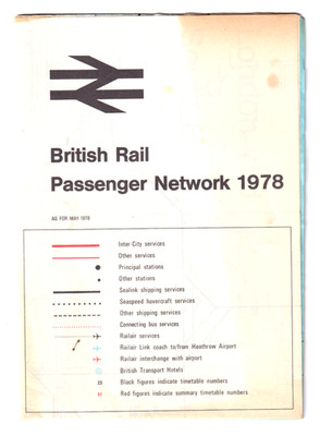 BRITISH RAIL PERSONENNETZKARTE 1978