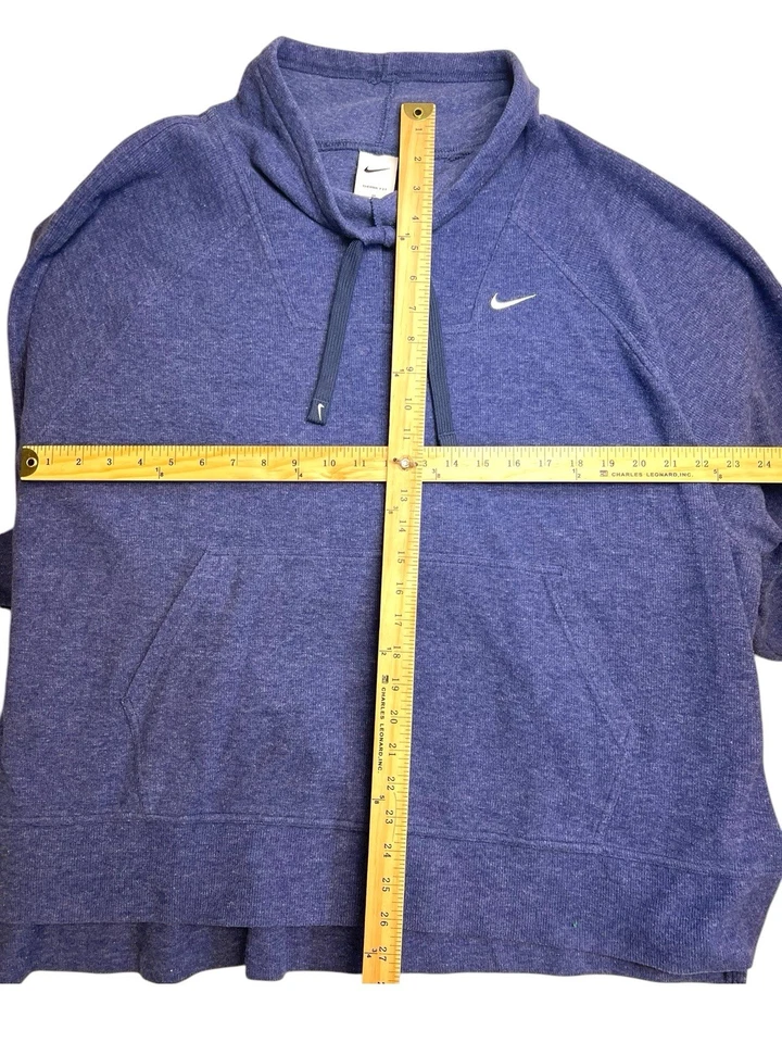 Nike Sportswear Club Sudadera con Capucha Pullover Cuello Embudo Azul Púrpura Mujeres 3XL Talla Grande Foto 3 de 4
