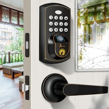 Keyless Entry Door Lock Deadbolt with Handle Set, Keyless Entry Door Lock wit...