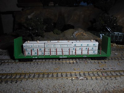 N Scale Load for 61' 8'' Bulkhead Flat Car  2 for 1 Interfor