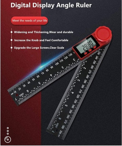 Digital Angle Finder Protractor Ruler Digital Goniometer 200mm 360° LCD Display - Picture 7 of 12