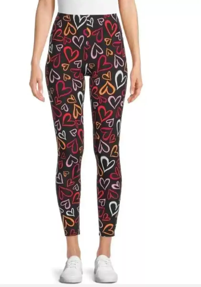 No Boundaries Juniors size small 3-5 Ankle Leggings MultiColored Heart  print