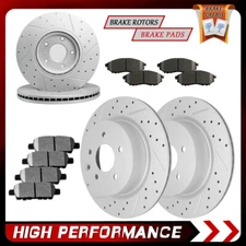 For Infiniti G35 EX35 G25 M35 M45 QX50,Front & Rear Brake Rotors + Brake Pads