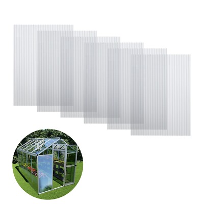 Aoodor 6PCS 38''x62''Polycarbonate Greenhouse Panels Waterproof UV Protected 5mm